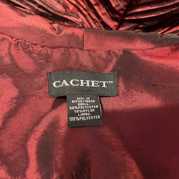 Cachet Burgundy 3/4 Sleeve Wrap Jacket Size 10 - Picture 10 of 10